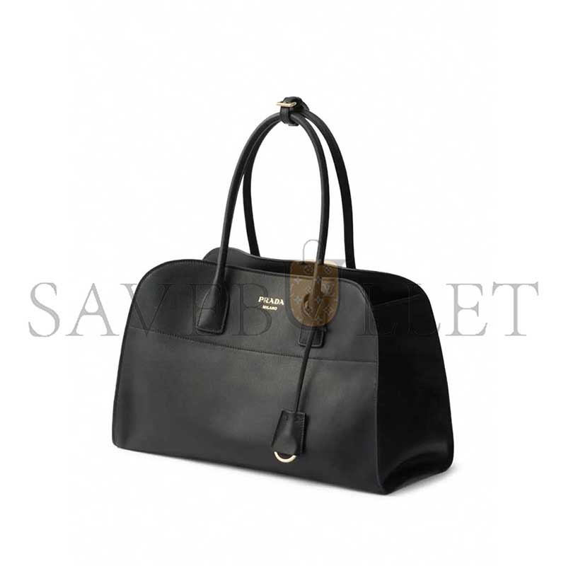 Pra*a LARGE LEATHER TOTE BAG 1BG571 (38*24.5*18cm)